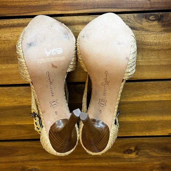 Report Signature Lucie 2 Platform Raffia Sandals - Size 6 - Picture 4 of 5